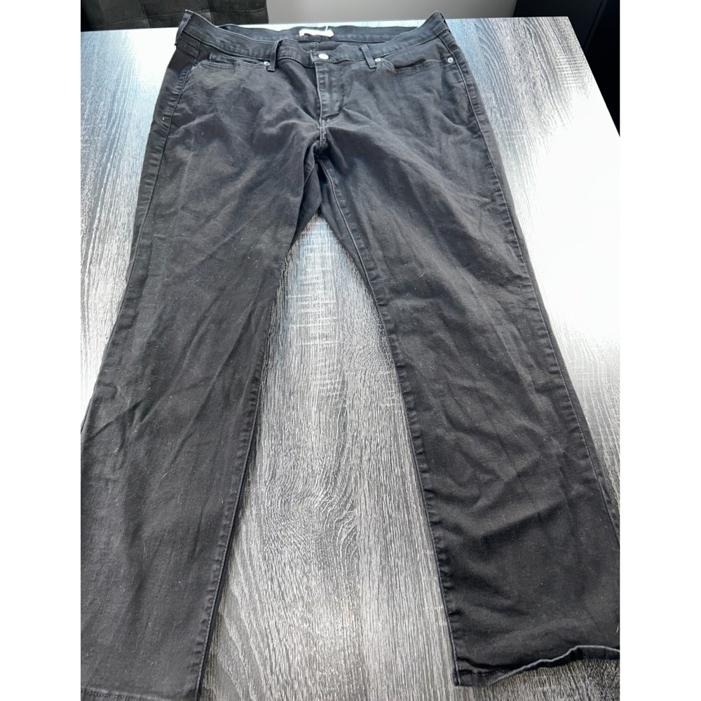 Levi's Classic Straight Black Stretch Jeans‎ Women's Plus Size 18W Mid Rise